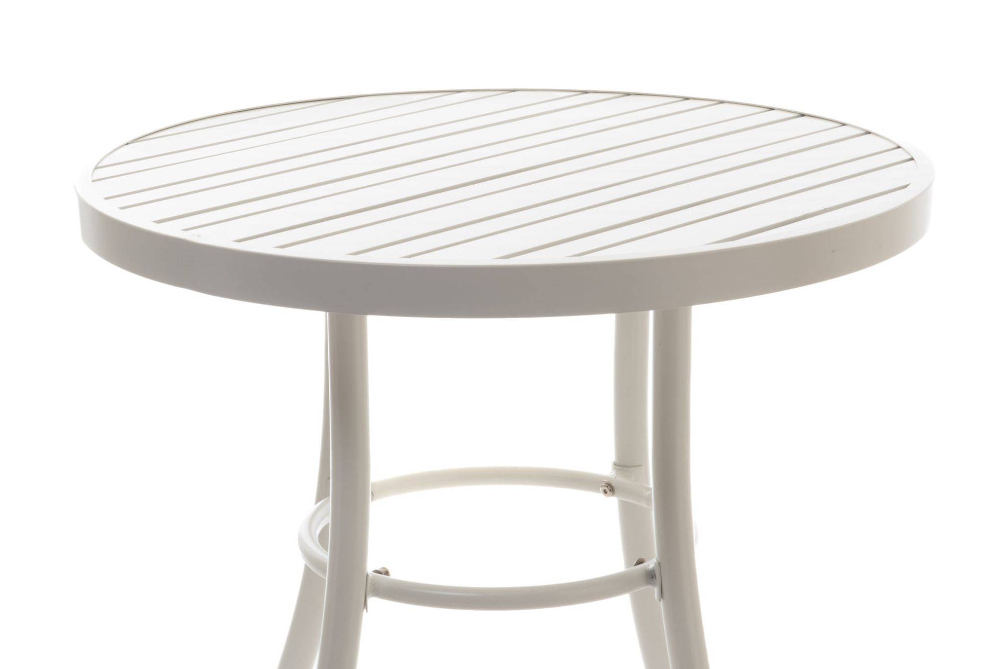 Autre - Table de jardin ronde en aluminium blanc D70 - DAHLIA - Image 3