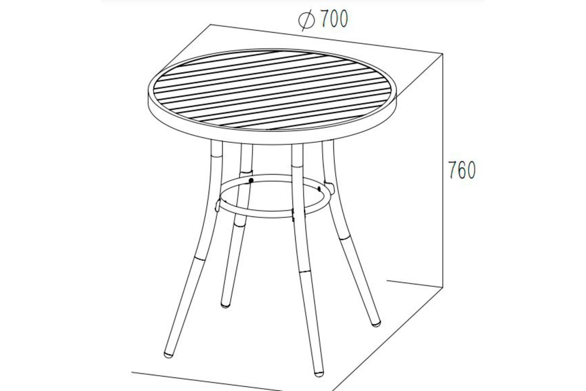 Autre - Table de jardin ronde en aluminium blanc D70 - DAHLIA - Image 4
