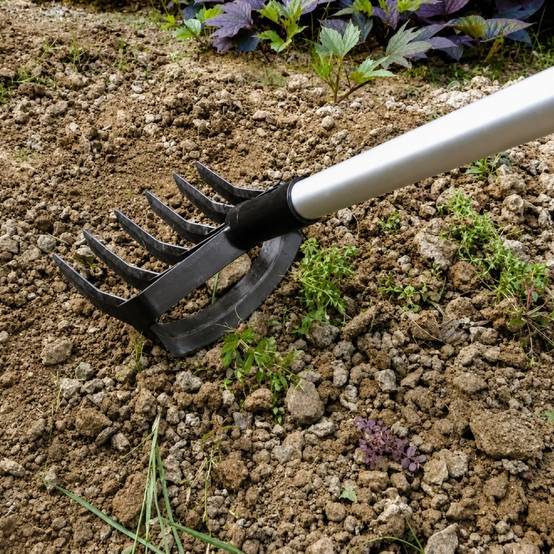 Desherbeur manuel à Mauvaises Herbes Manche téléscopique 91-146cm - Râteau de Désherbage jardin 6 dents Allées Potager KZ GARDEN - Image 4