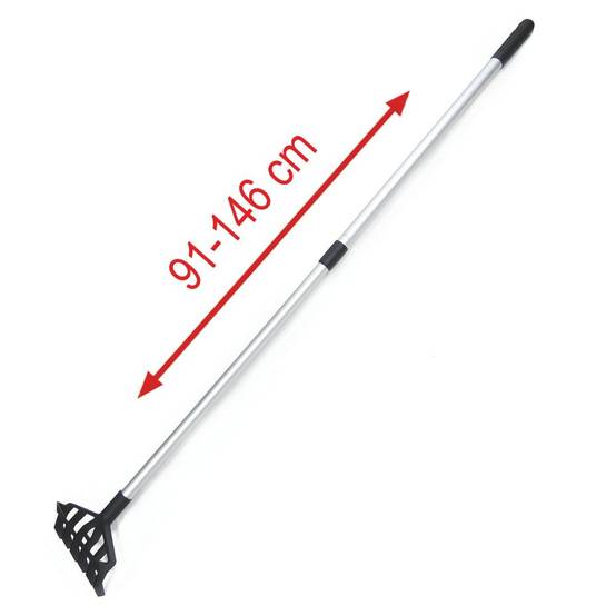Desherbeur manuel à Mauvaises Herbes Manche téléscopique 91-146cm - Râteau de Désherbage jardin 6 dents Allées Potager KZ GARDEN - Image 2