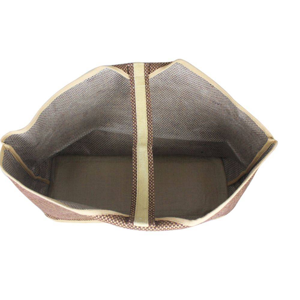 Aubry Gaspard - Sac à bûches en jute naturel et brun - Image 3