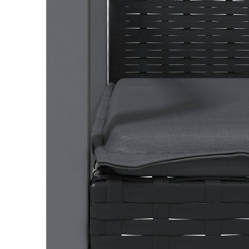 Chaises de jardin résine tressée noire avec coussins 56,5 x 57 x 83 cm - PANGIVO - Image 7