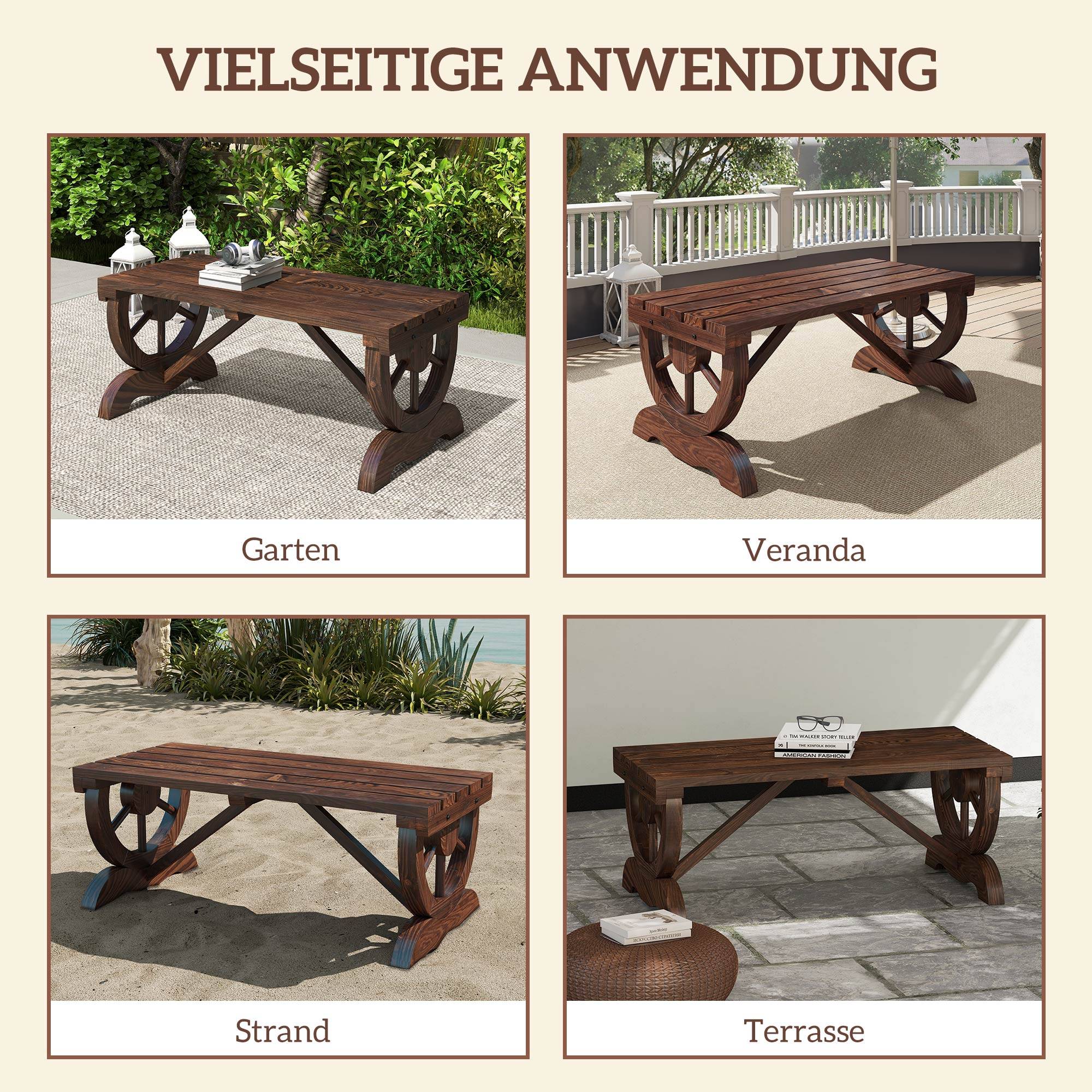 ComfortXL - Banc de jardin 2 places en sapin brun 98 x 50 x 39,5 cm sans dossier résistant aux intempéries facile à monter - Image 7