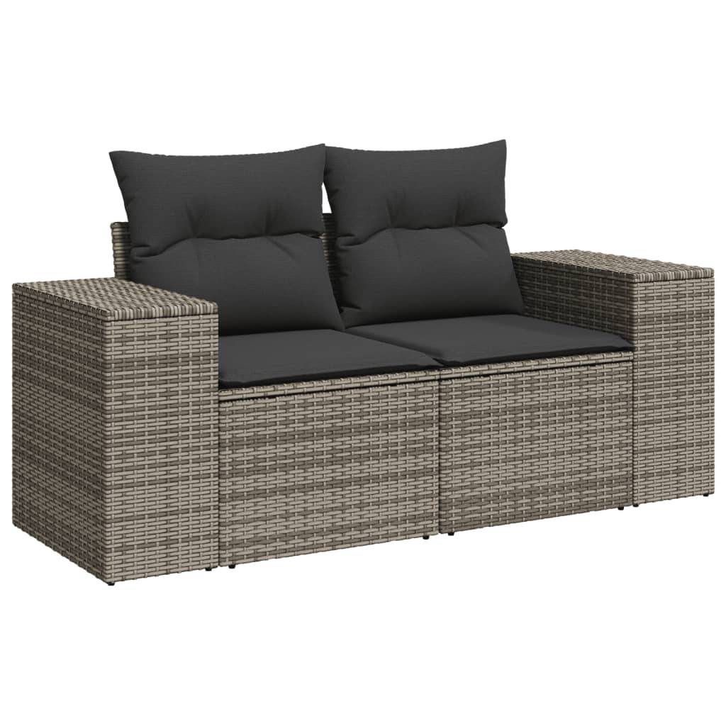 ComfortXL - Petit salon de jardin 3 places avec table en verre en résine tressée Gris Anthracite – ComfortXL Outdoor Living - Image 5