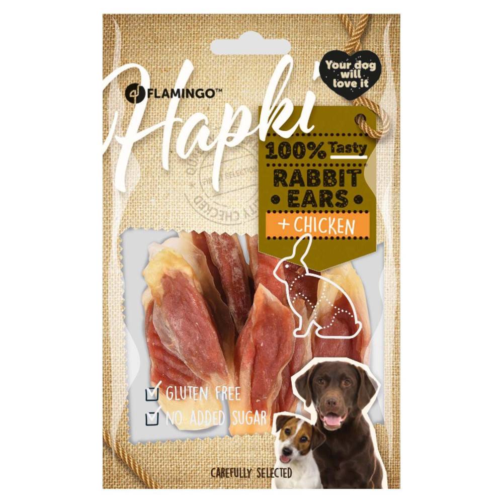 Friandise lamelles de lapin enveloppé de poulet Hapki BBQ pour chien 85 g sans gluten - Image 3