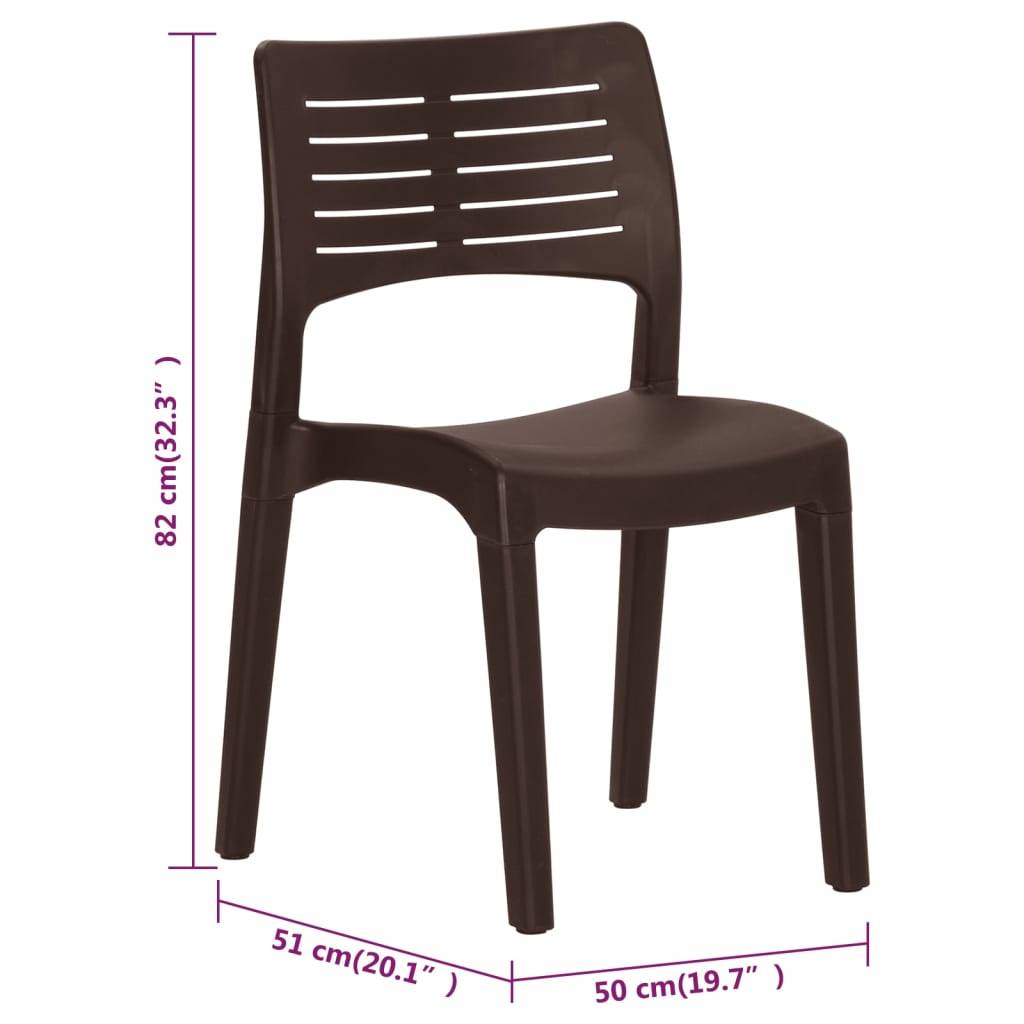 Prolenta Premium - Chaises de jardin polypropylène marron 50 x 51 x 82 cm - Prolenta premium p350.3 - Image 9