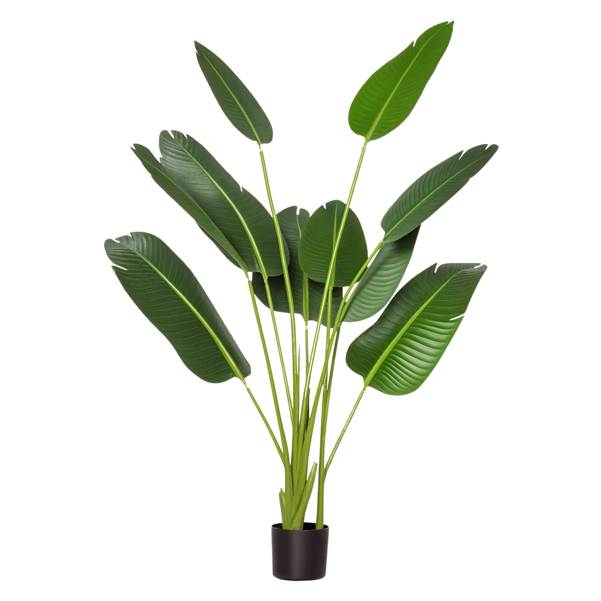 Bananier artificiel 160 cm pot 10 feuilles réalistes tropical intérieur extérieur vert - Image 1
