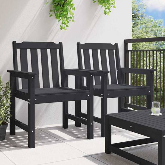PANGIVO - Chaise de jardin HDPE Noir 65,5 x 59 x 88 cm (2 pcs) - PANGIVO - Image 3