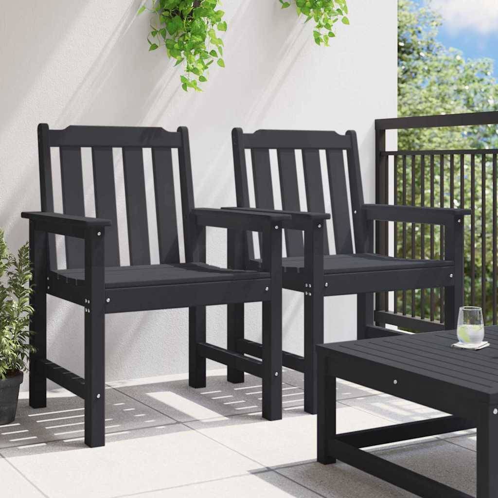 PANGIVO - Chaise de jardin HDPE Noir 65,5 x 59 x 88 cm (2 pcs) - PANGIVO - Image 3