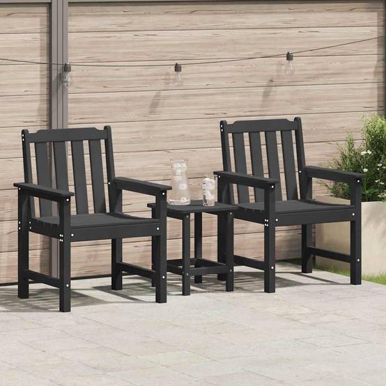 PANGIVO - Chaise de jardin HDPE Noir 65,5 x 59 x 88 cm (2 pcs) - PANGIVO - Image 1