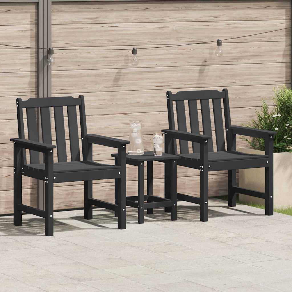 PANGIVO - Chaise de jardin HDPE Noir 65,5 x 59 x 88 cm (2 pcs) - PANGIVO - Image 1