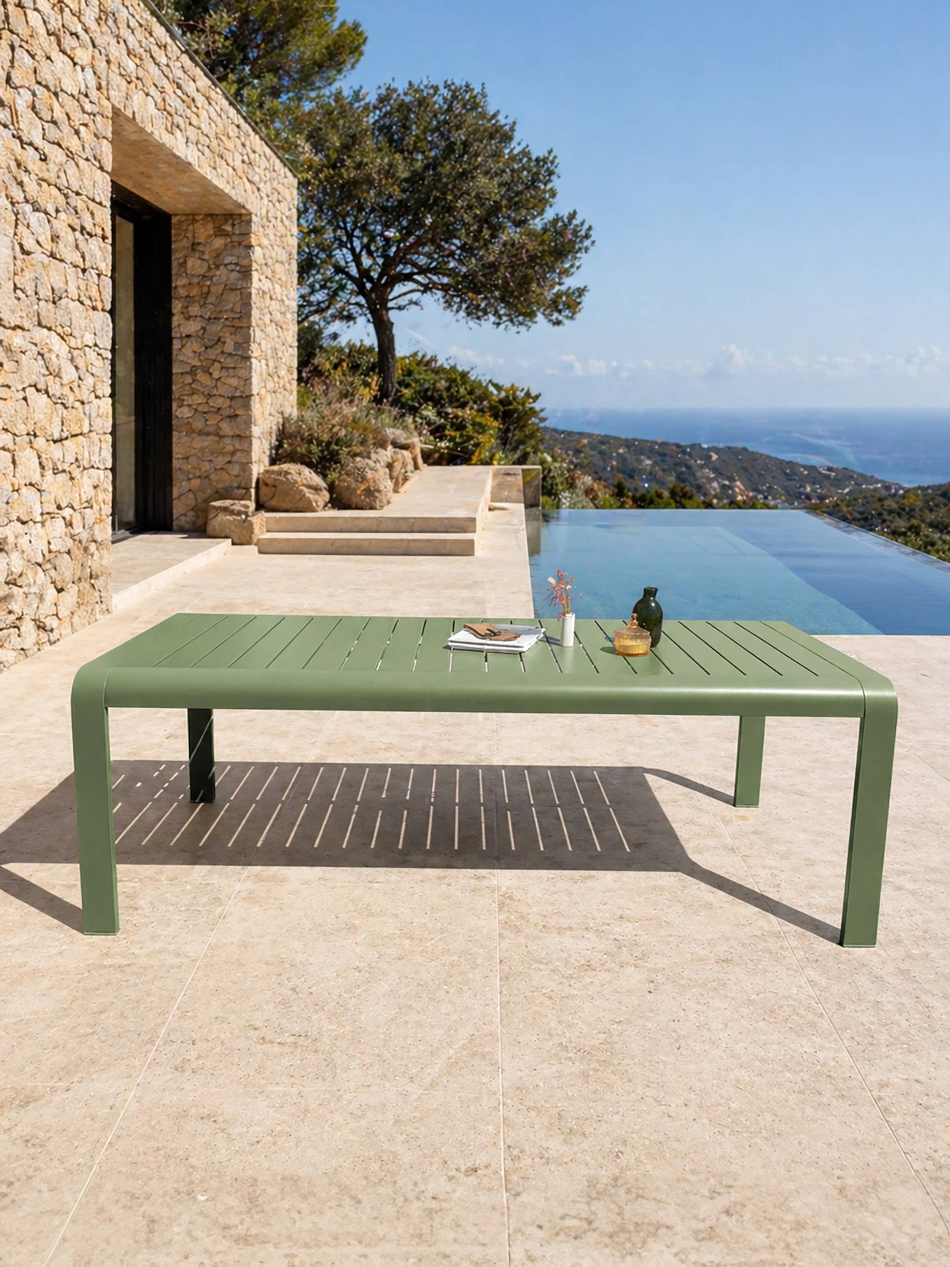 Dcb Garden - Table de jardin en aluminium  - Vert olive - HANOI - Image 1