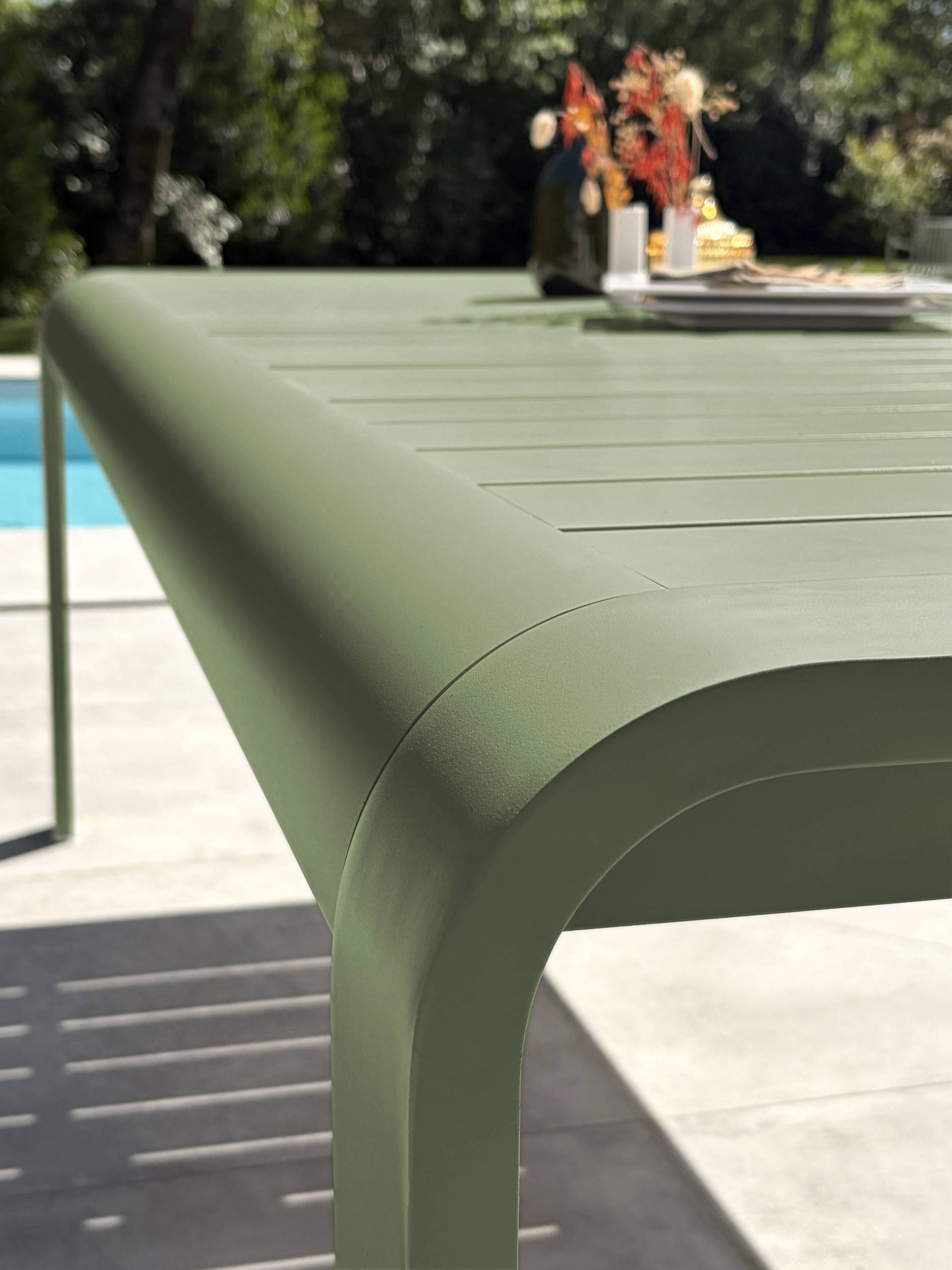 Dcb Garden - Table de jardin en aluminium  - Vert olive - HANOI - Image 3