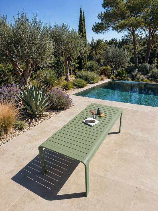 Dcb Garden - Table de jardin en aluminium - Vert olive - HANOI - Image 2