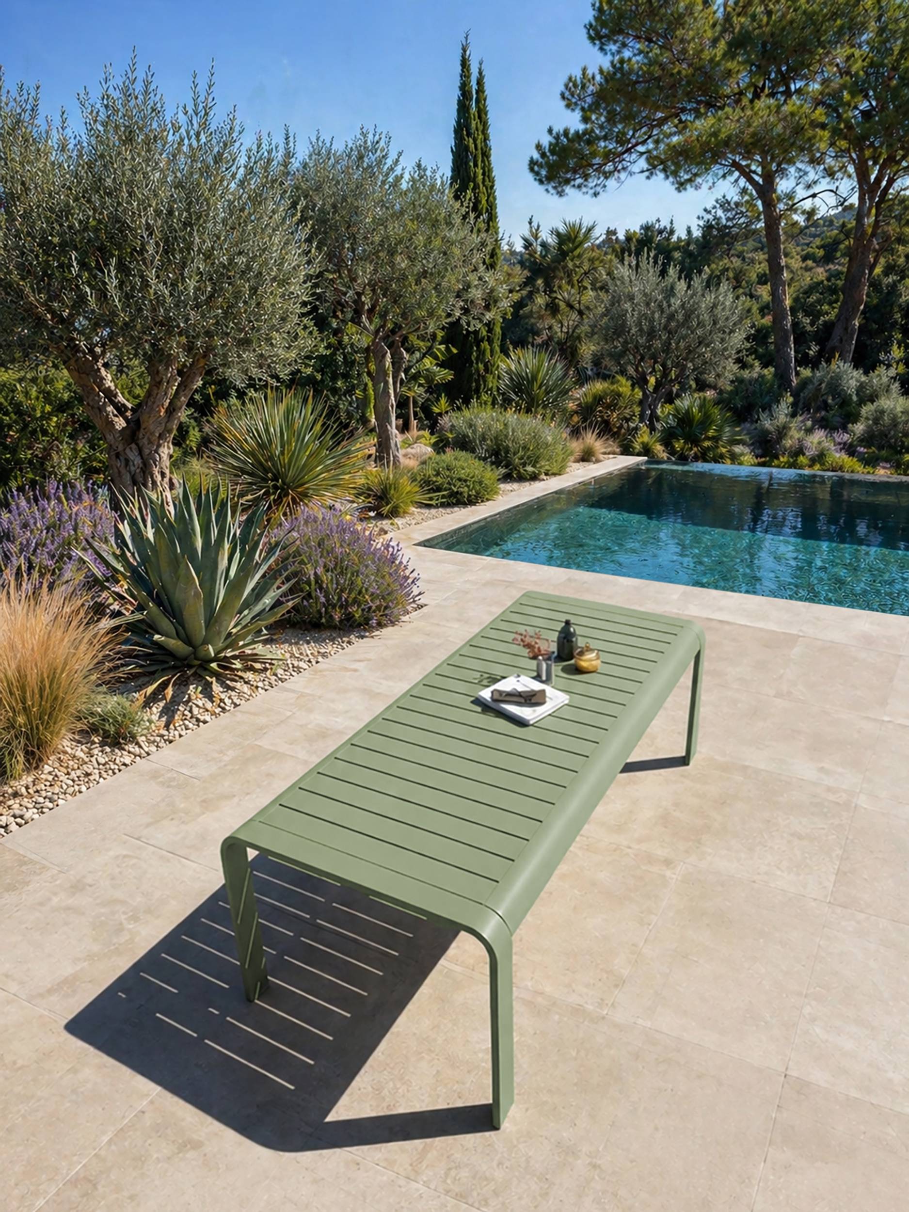 Dcb Garden - Table de jardin en aluminium  - Vert olive - HANOI - Image 2