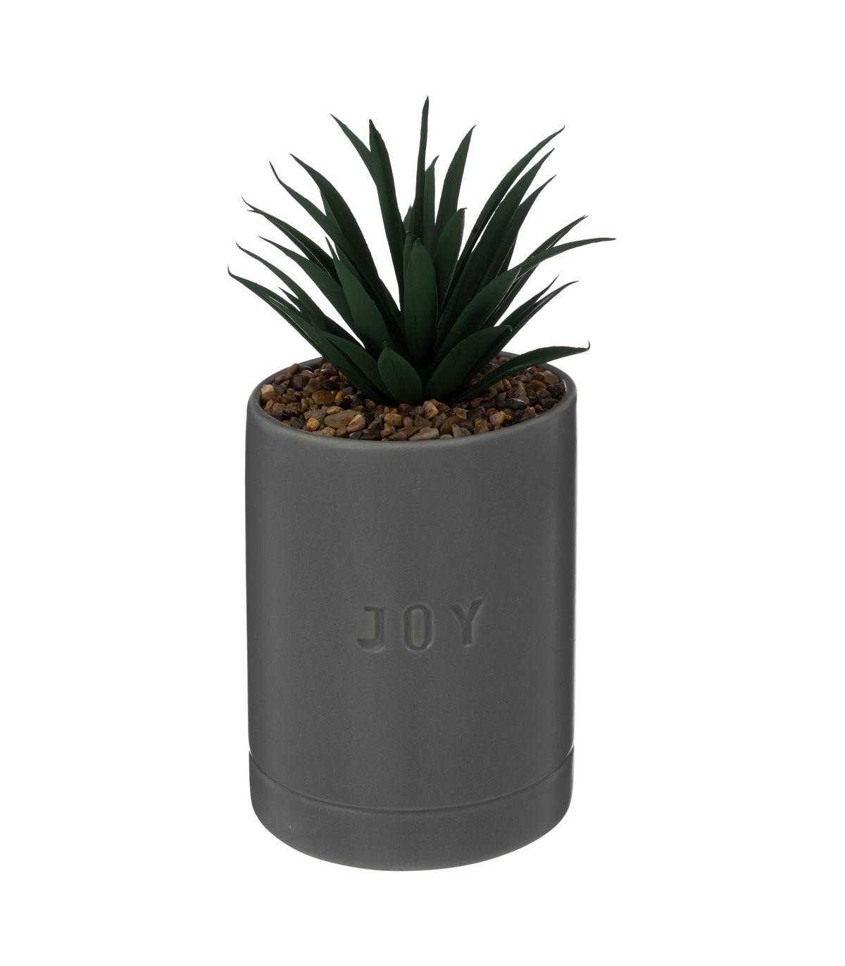 Plante artificielle pot en Céramique Bleu Gris H 20 cm - Image 1