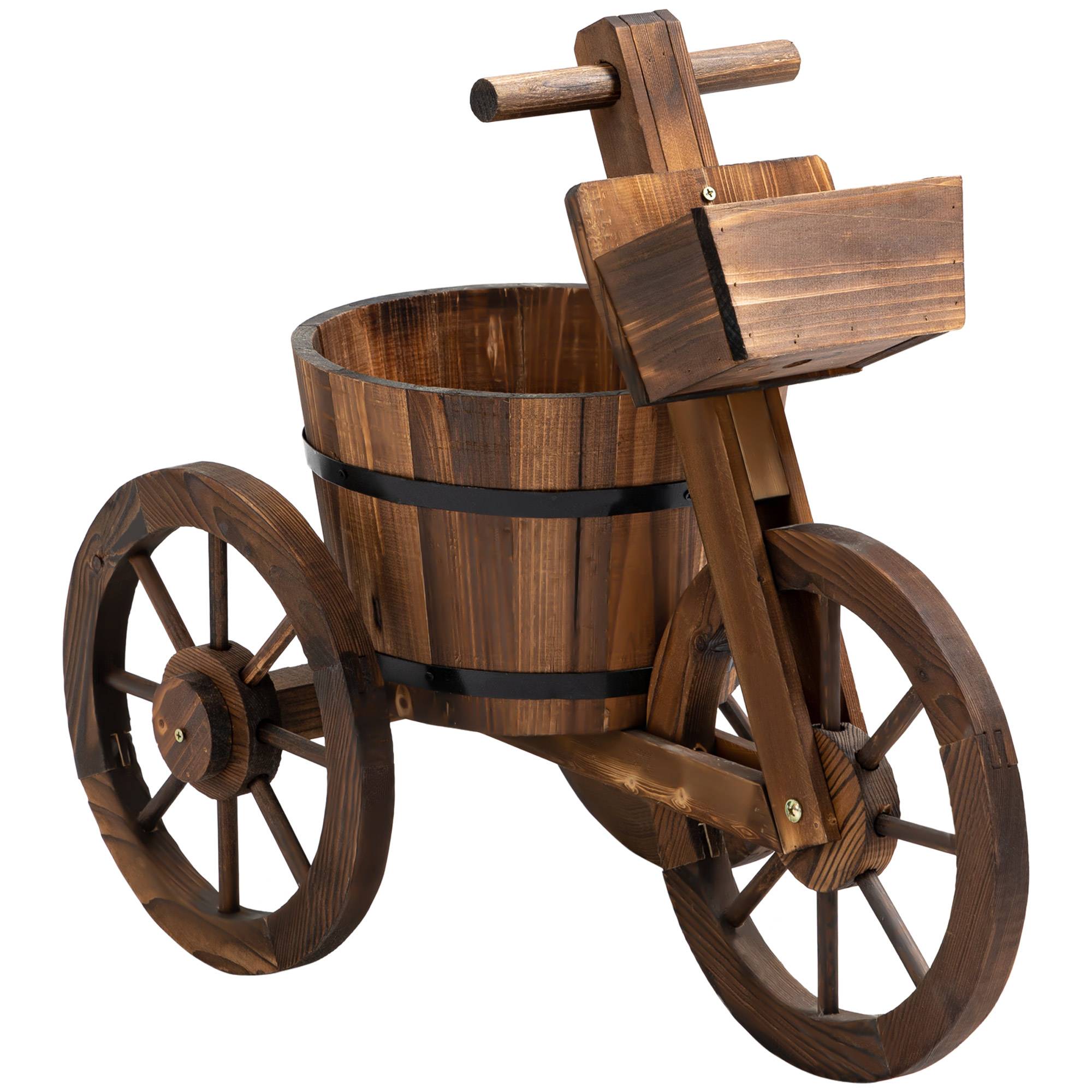 ComfortXL - Porte-plantes tricycle bois de sapin 52 x 31 x 45,5 cm marron balcon jardin déco fleurs - ComfortXL Outdoor Living - Image 10
