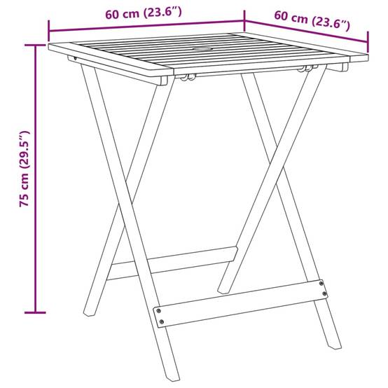 ComfortXL - Salon de Jardin Pliant 2 Personnes Polypropylène et Bois pour Terrasse Gris Table Carrée 60x60cm – ComfortXL Outdoor Living - Image 5