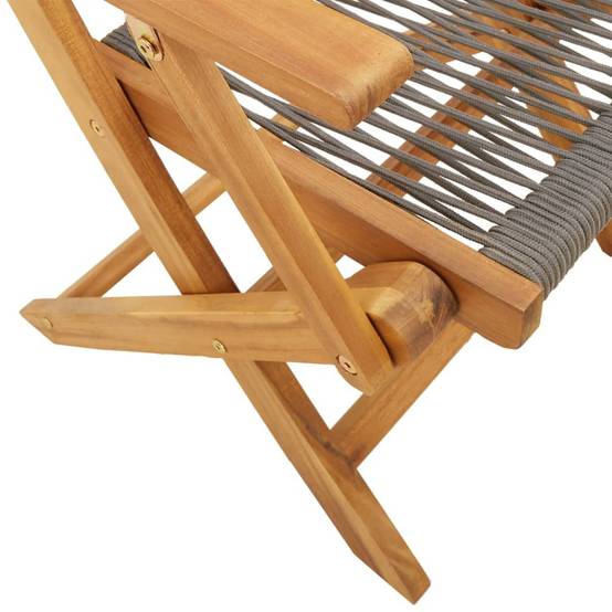 ComfortXL - Salon de Jardin Pliant 2 Personnes Polypropylène et Bois pour Terrasse Gris Table Carrée 60x60cm – ComfortXL Outdoor Living - Image 9