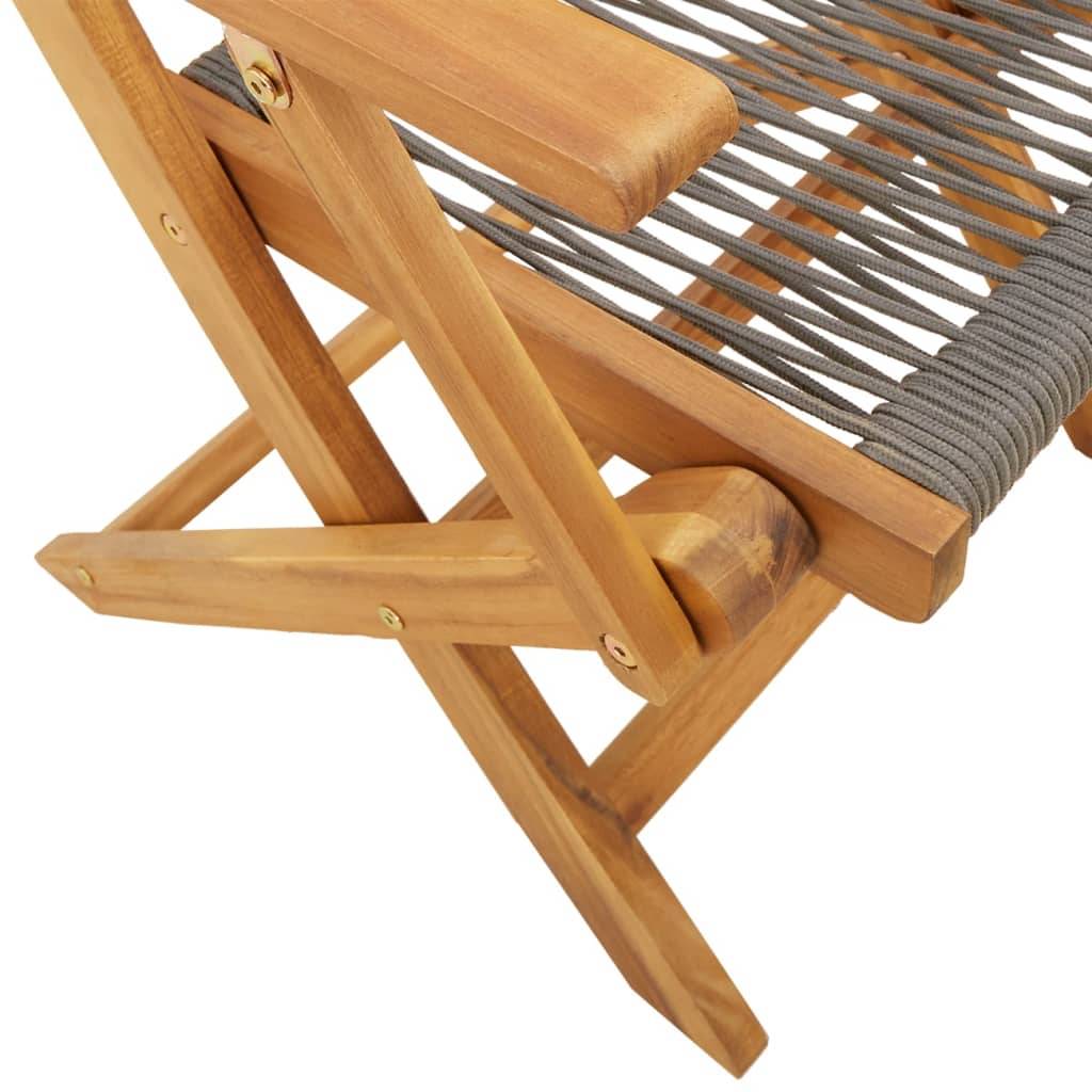 ComfortXL - Salon de Jardin Pliant 2 Personnes Polypropylène et Bois pour Terrasse Gris Table Carrée 60x60cm – ComfortXL Outdoor Living - Image 9