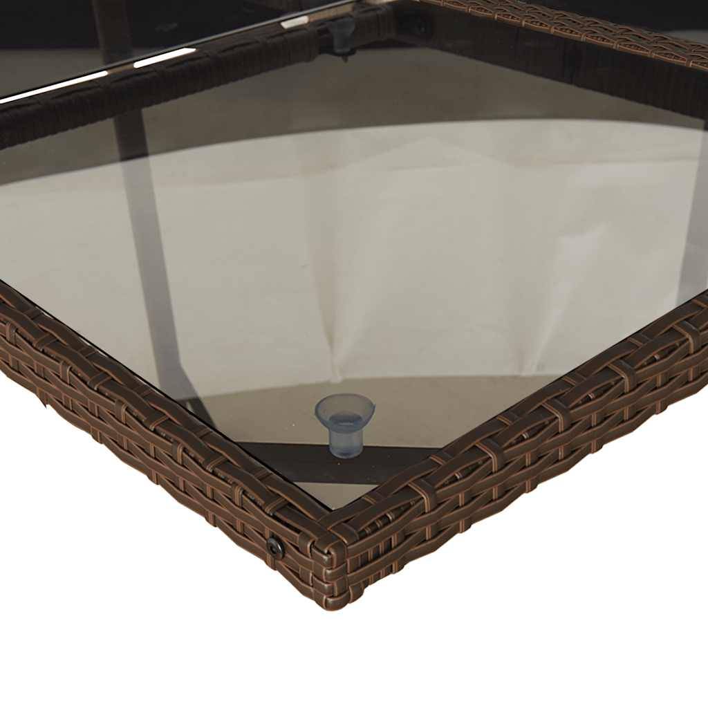 Ensemble à manger de jardin et coussins 9 pcs | Mobilier d'extérieur marron poly rotin Maison Chic - Image 5