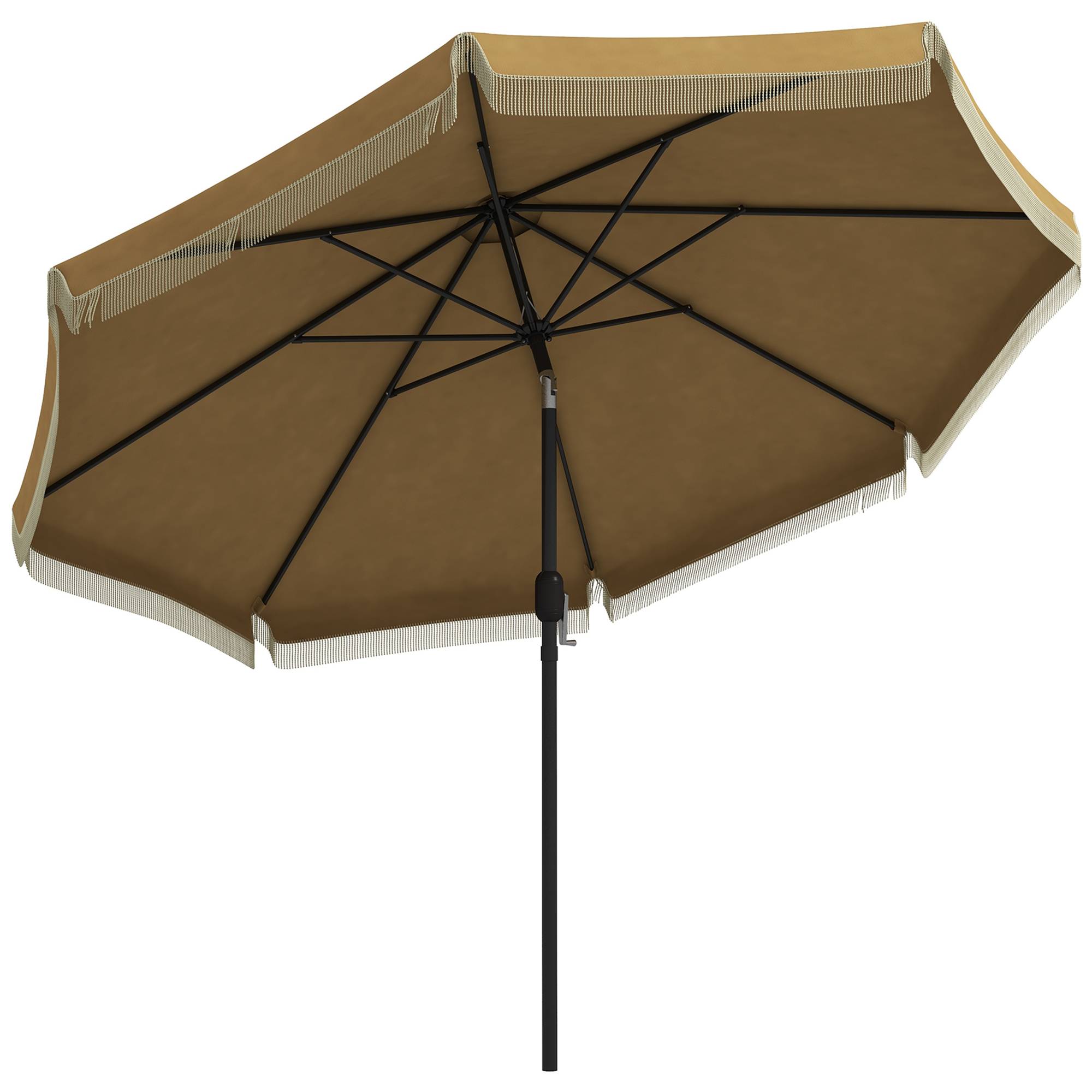 Parasol inclinable en acier et polyester kaki et noir 294 x 294 x 242 cm - PANGIVO - Image 1