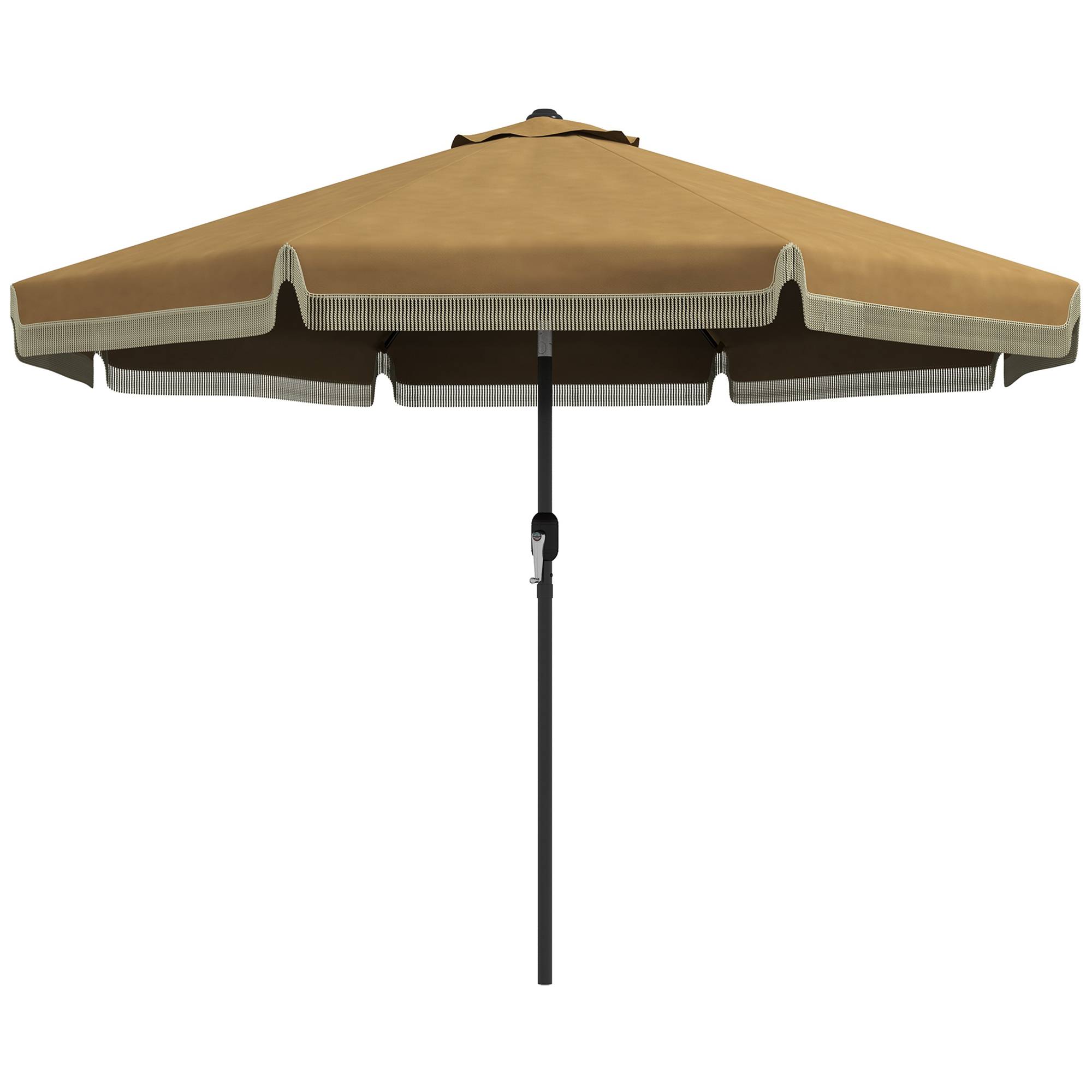 Parasol inclinable en acier et polyester kaki et noir 294 x 294 x 242 cm - PANGIVO - Image 2