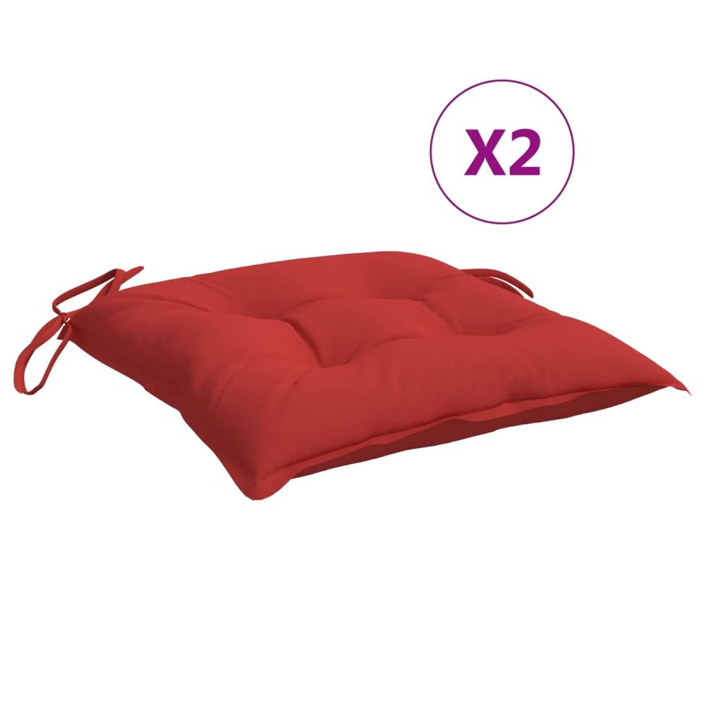 Coussins de chaise tissu oxford rouge 40 x 40 x 7 cm - PANGIVO - Image 2