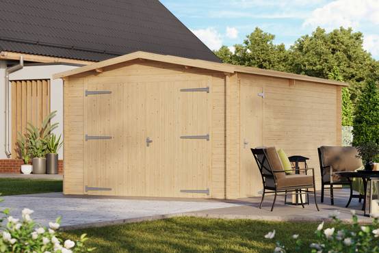 Gartflex - Garage en bois, surface utile 14.32m², 480x340cm, ep 28mm, INT012 / GARTFLEX - Image 1