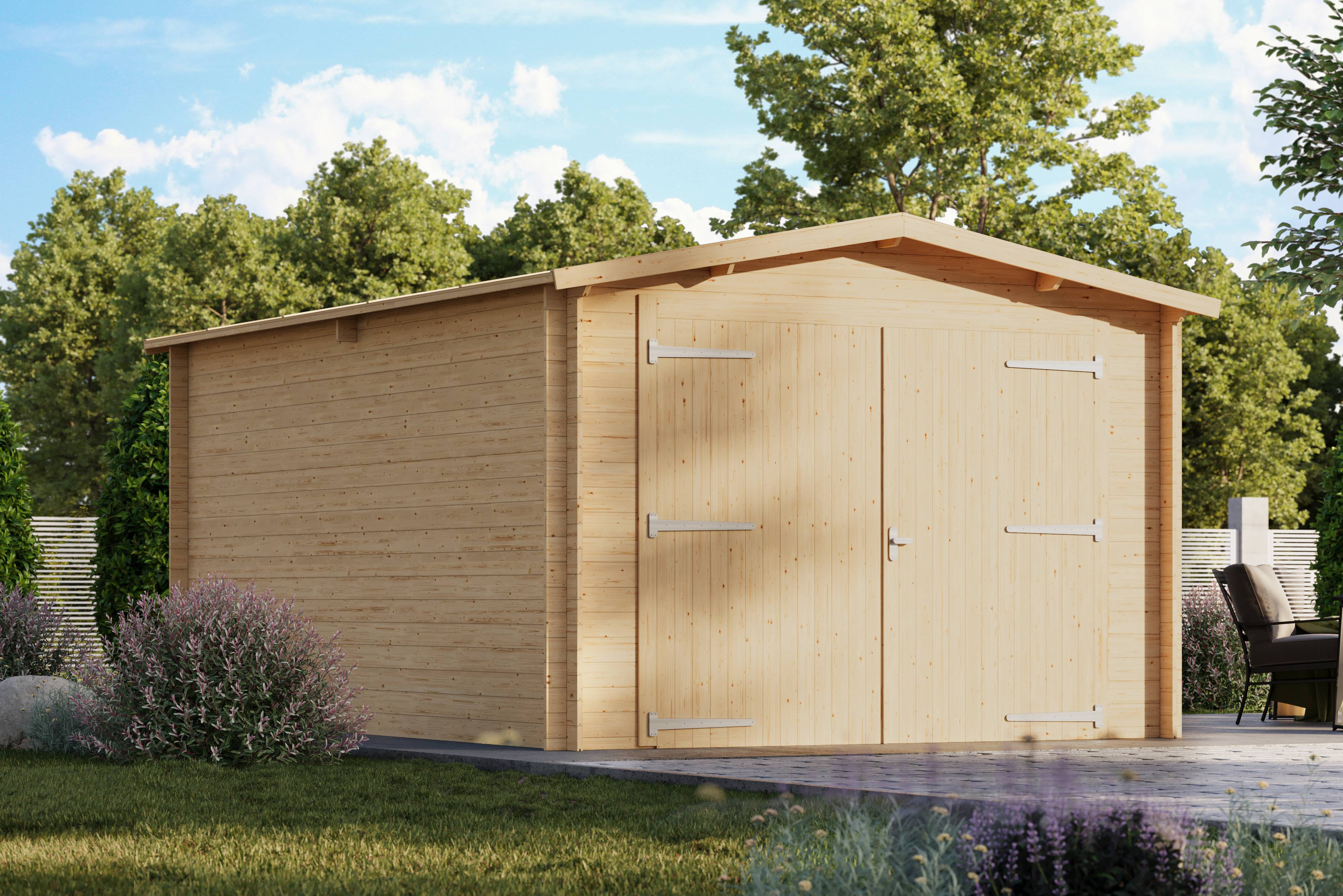 Gartflex - Garage en bois, surface utile 14.32m², 480x340cm, ep 28mm, INT012 / GARTFLEX - Image 2