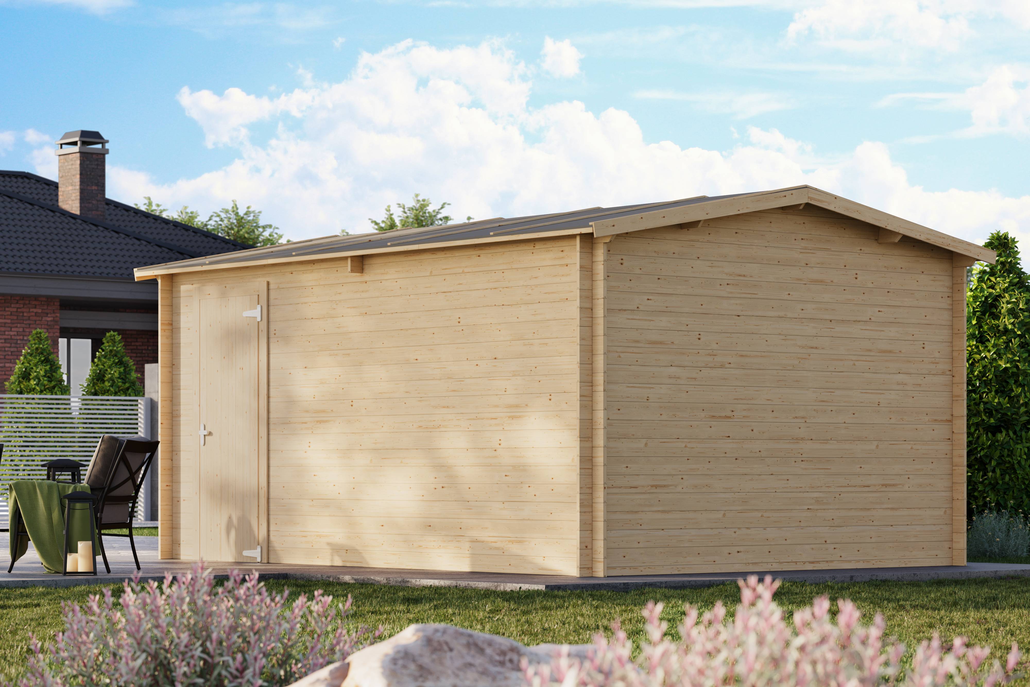 Gartflex - Garage en bois, surface utile 14.32m², 480x340cm, ep 28mm, INT012 / GARTFLEX - Image 3