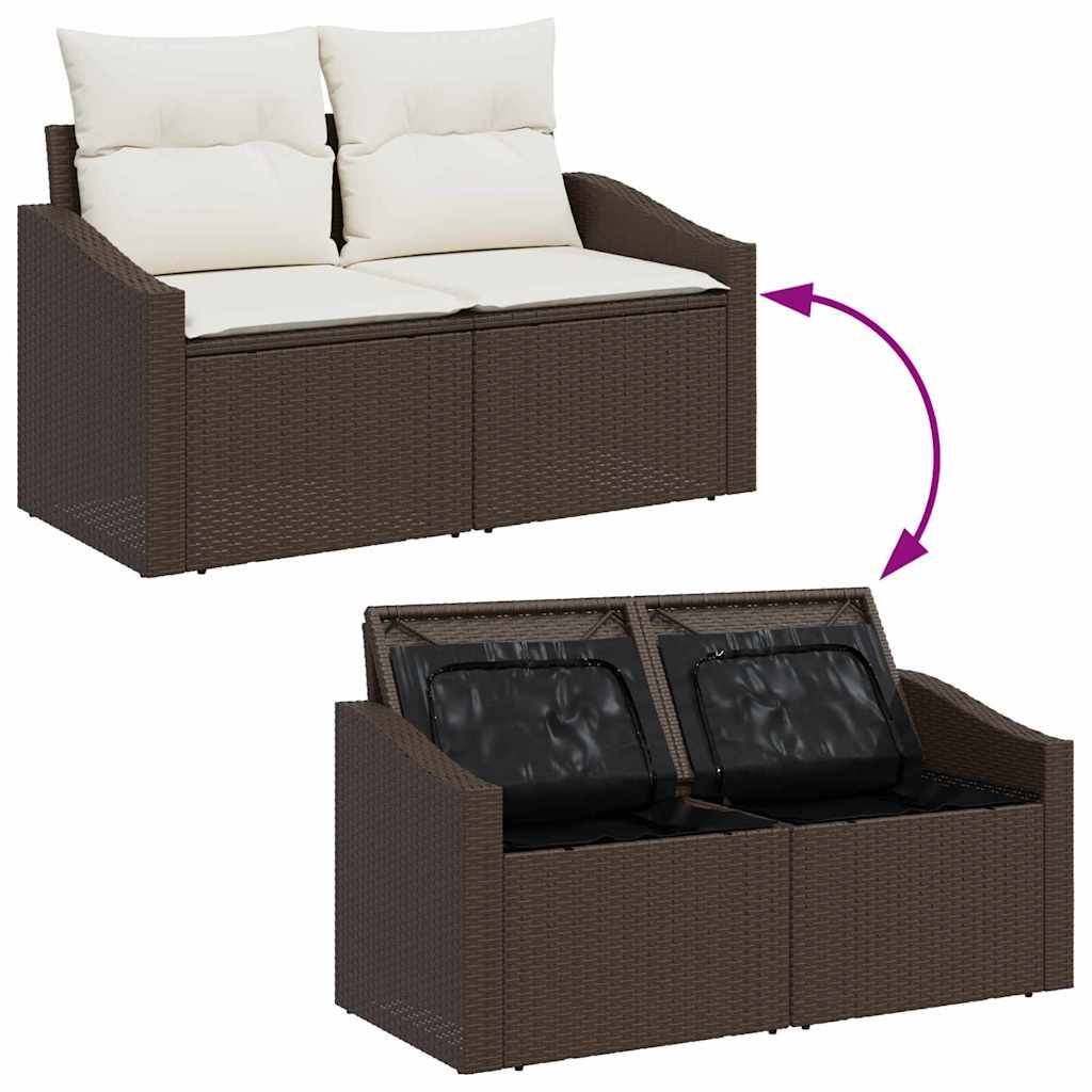 Vidaxl - Ensemble de Canapés 5 pcs Marron et Crème polyrotin vidaXL 3355257 - Image 10