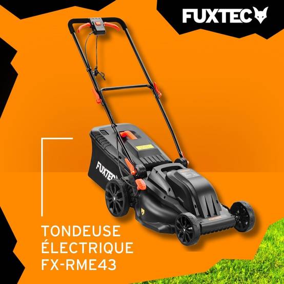 Tondeuse à gazon électrique 43 cm FUXTEC FX-RME43 – 45L – 1200W – Hauteur 25-75 mm – Poussée – 220V - Image 2