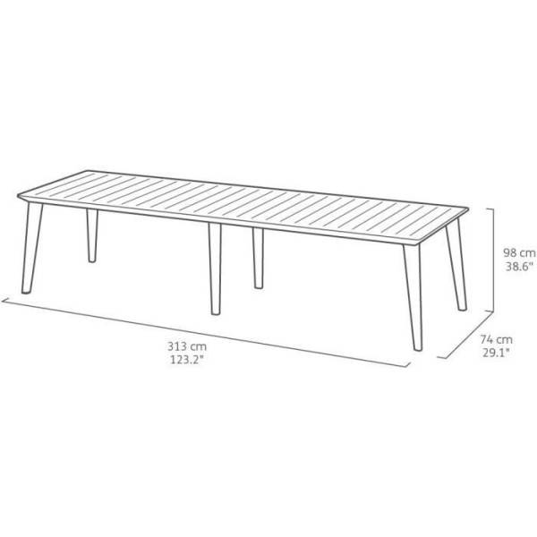 Table de jardin - rectangulaire - blanc - en résine - 8 a 10 personnes - Lima - Allibert by KETER - Image 4