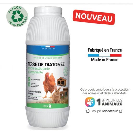 Francodex - Terre de Diatomée 450 g Poudre Asséchante et Absorbante pour POULE et RONGEUR basse cours - Image 5