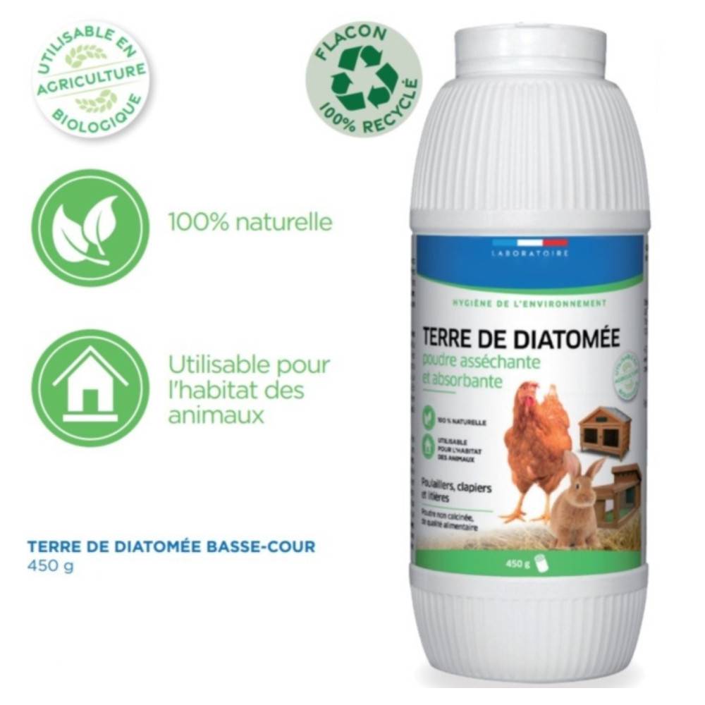 Francodex - Terre de Diatomée 450 g  Poudre Asséchante et Absorbante pour POULE et RONGEUR basse cours - Image 7