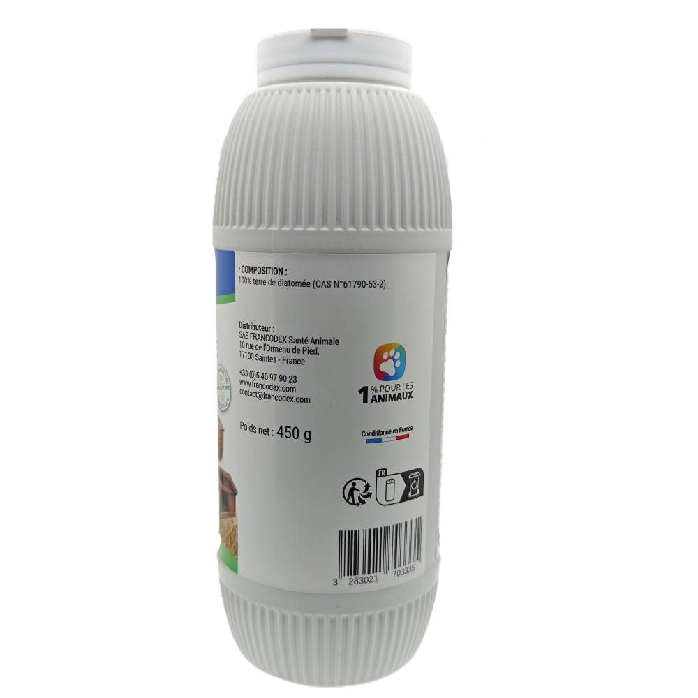 Francodex - Terre de Diatomée 450 g  Poudre Asséchante et Absorbante pour POULE et RONGEUR basse cours - Image 6