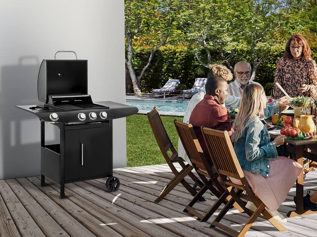 Habitat Et Jardin - Barbecue Gaz "feria 4" - 4 Brûleurs Dont 1 Latéral - 11.5 Kw - Noir -habitat Et Jardin - Image 2