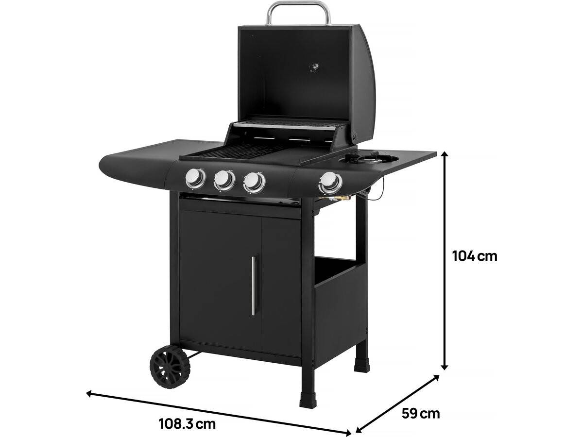 Habitat Et Jardin - Barbecue Gaz "feria 4" - 4 Brûleurs Dont 1 Latéral - 11.5 Kw - Noir -habitat Et Jardin - Image 4