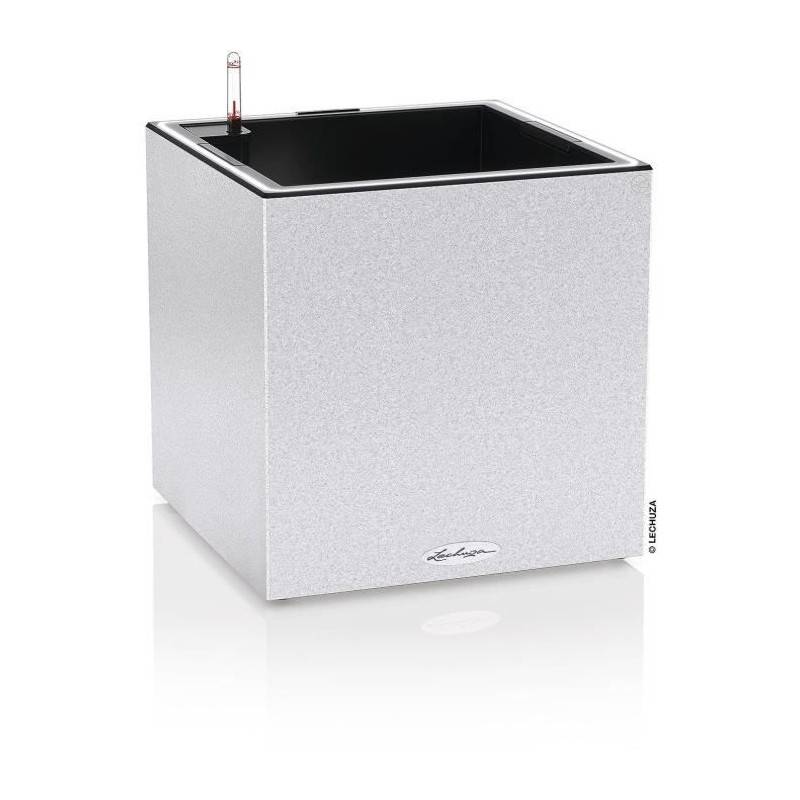 Lechuza - Pot De Fleur Lechuza Canto Stone Cube 40 - Kit Complet Led, Blanc Quartz - Image 1