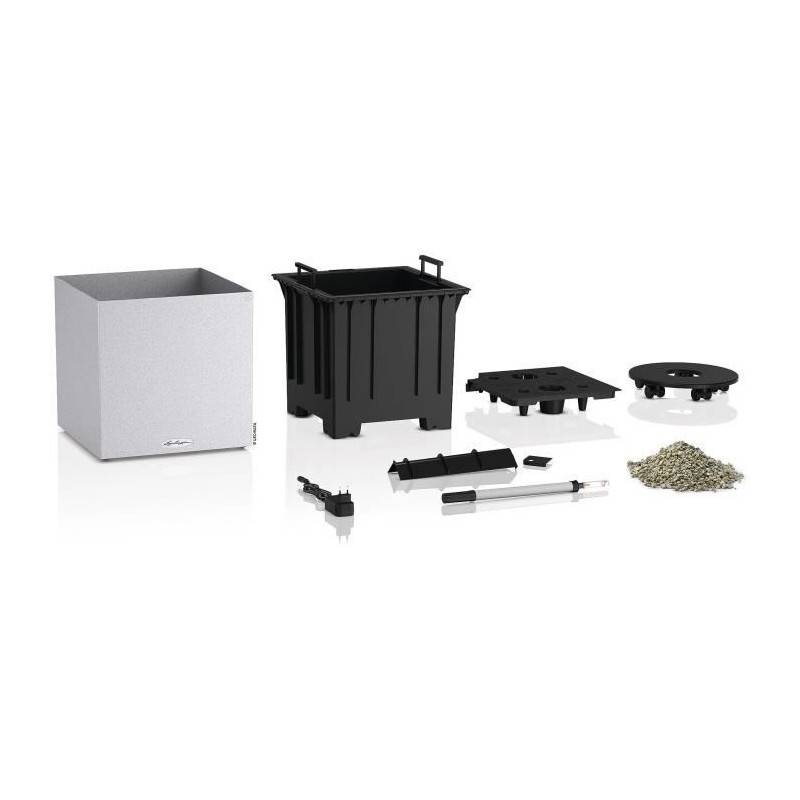 Lechuza - Pot De Fleur Lechuza Canto Stone Cube 40 - Kit Complet Led, Blanc Quartz - Image 2
