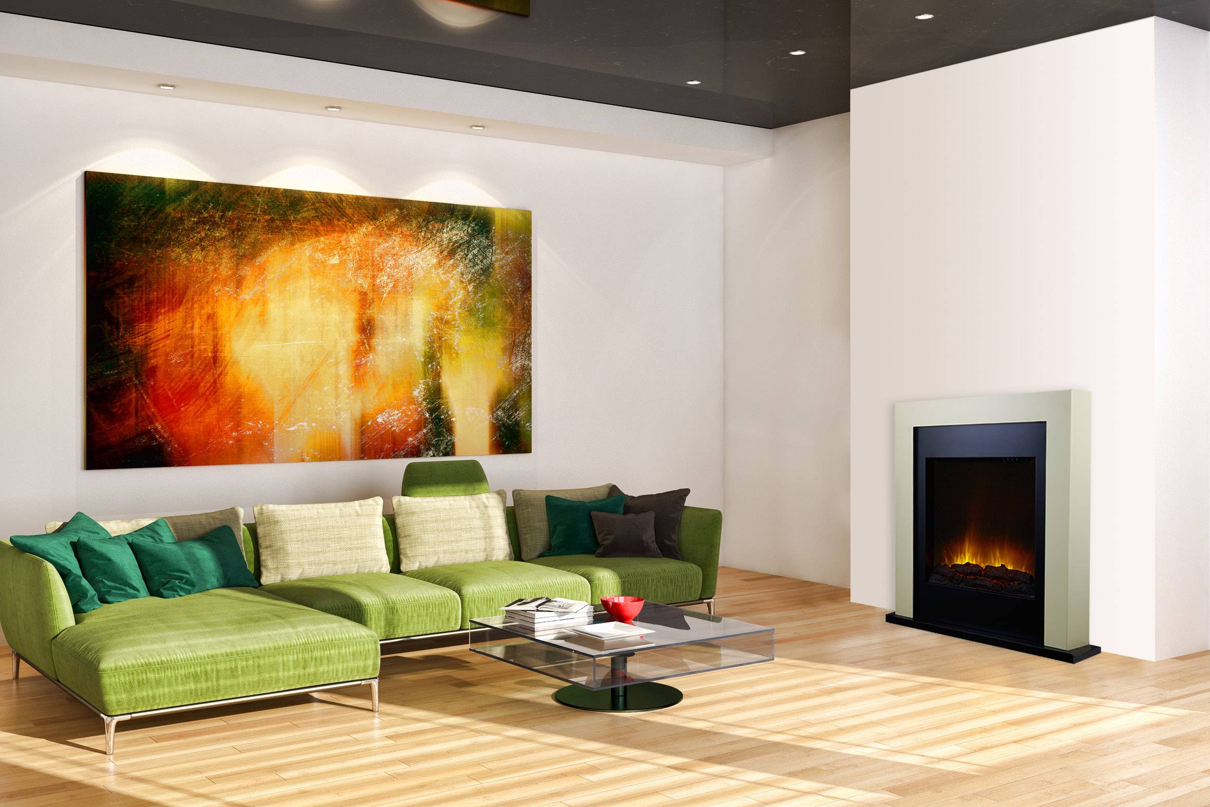 Cheminée électrique à poser Avoriaz 85 cm Effet Flammes LED Chemin'Arte - Image 2