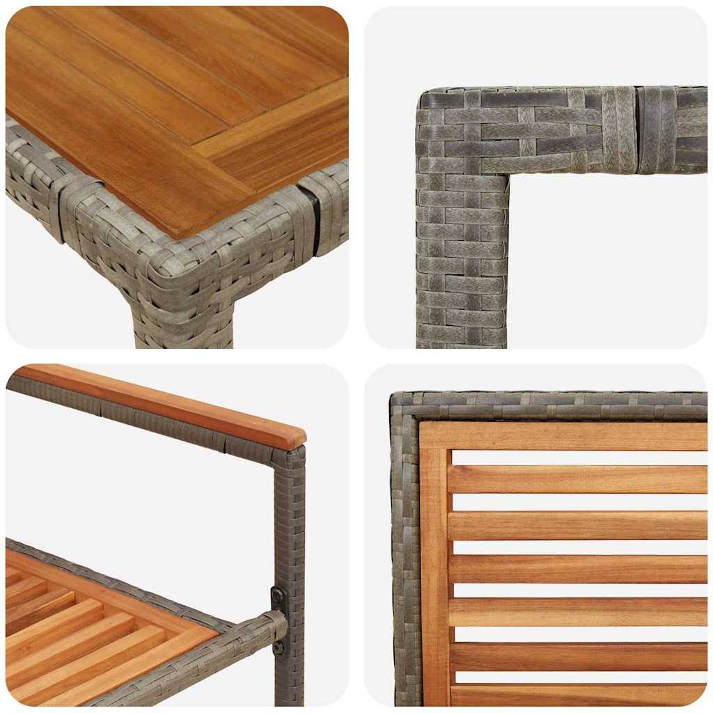 Table et 4 Chaises de Jardin en Polyrotin Bi-matière pour Repas Extérieur Gris et Marron – ComfortXL Outdoor Living - Image 9