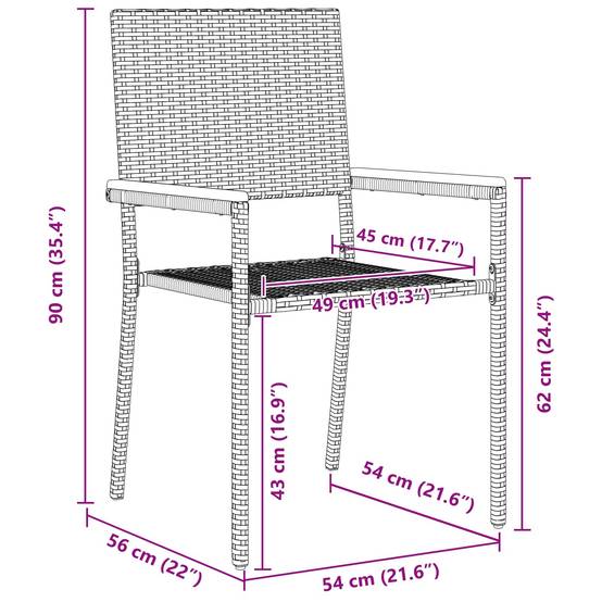 Table et 4 Chaises de Jardin en Polyrotin Bi-matière pour Repas Extérieur Gris et Marron – ComfortXL Outdoor Living - Image 8