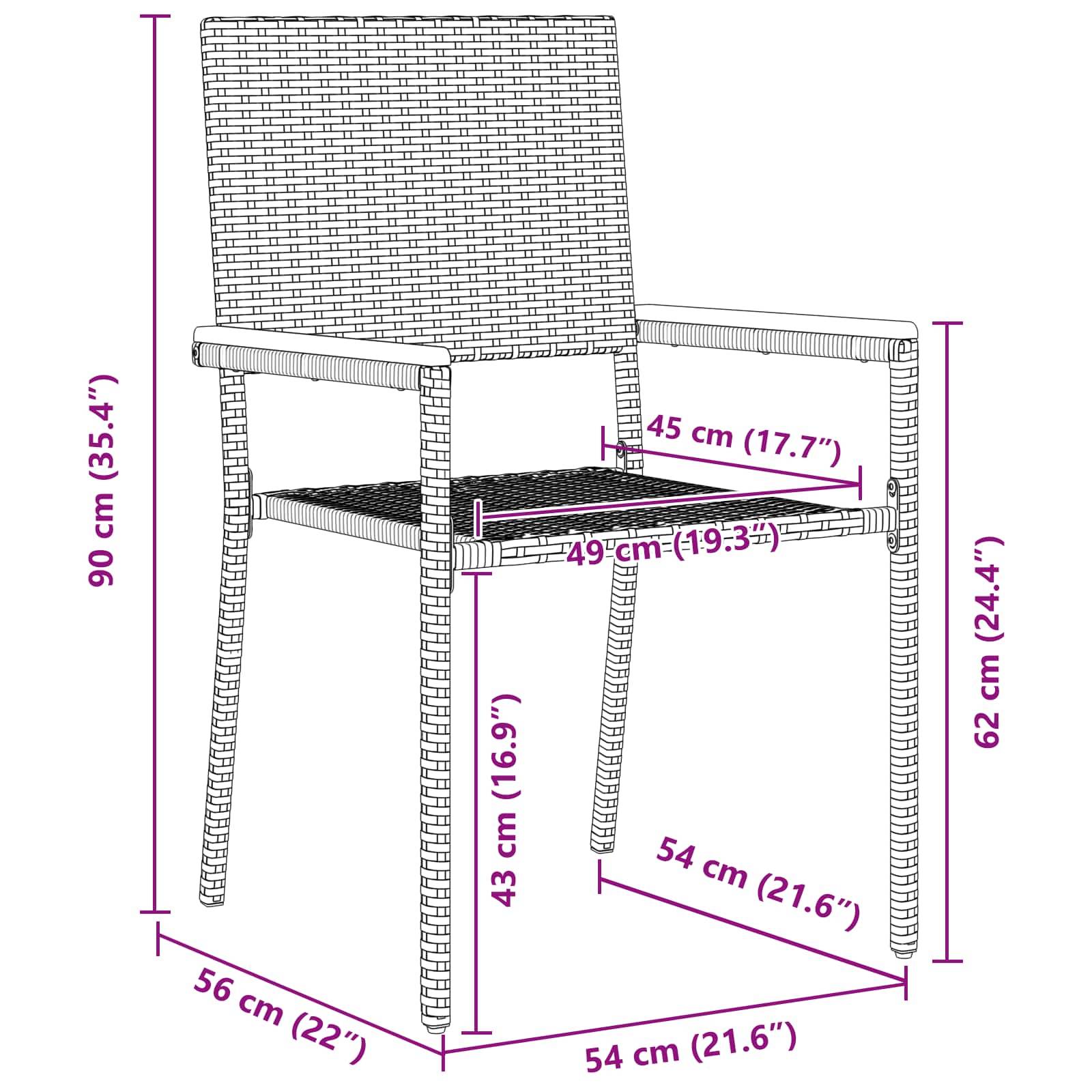 Table et 4 Chaises de Jardin en Polyrotin Bi-matière pour Repas Extérieur Gris et Marron – ComfortXL Outdoor Living - Image 8