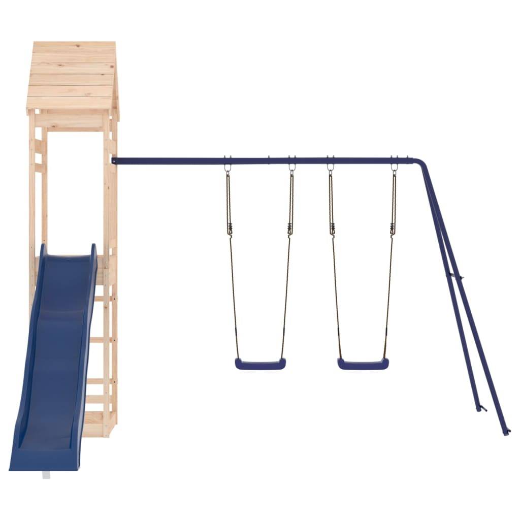 Helloshop26 - Aire de jeux d'extérieur balançoires toboggan portiques robuste jeux jardin 316 x 363 x 264 cm bois de pin massif - Image 4