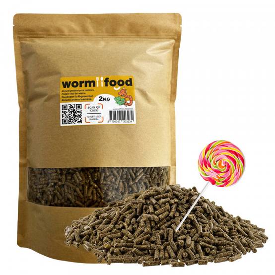 WormFood 2kg - Aliment protéiné pour les vers de terre - Image 1