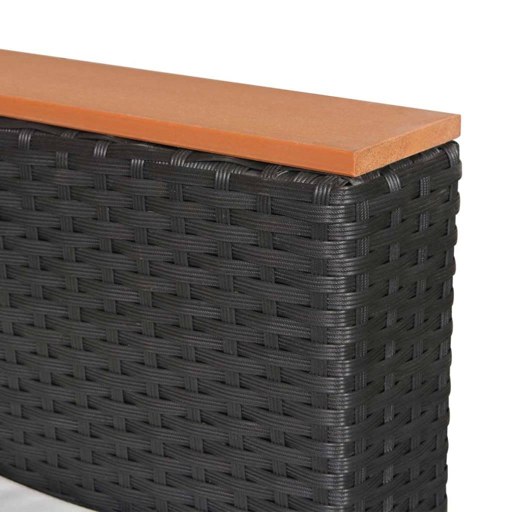 Helloshop26 - Salon de jardin meuble d'extérieur ensemble de mobilier 4 pièces avec coussins résine tressée noir - Image 6