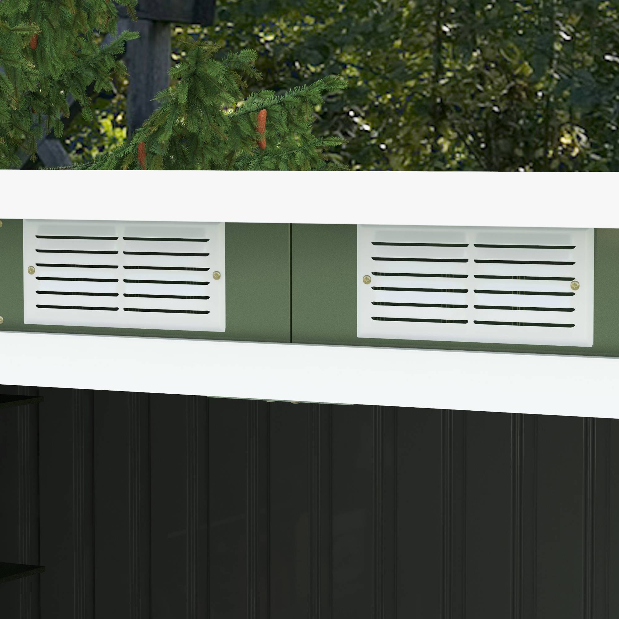 ComfortXL - Abri de jardin acier extérieur rangement outils toit monopente 280x130x172cm vert clair - ComfortXL Outdoor Living - Image 8