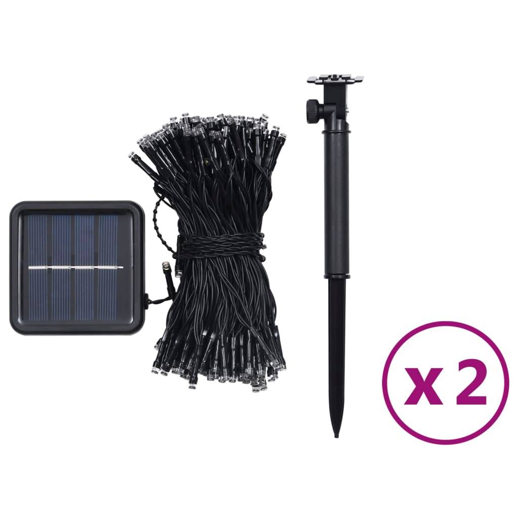 Vidaxl - Lampes solaires 2 pcs 2x200 LED Bleu Intérieur Extérieur vidaXL 328949 - Image 3